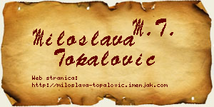 Miloslava Topalović vizit kartica